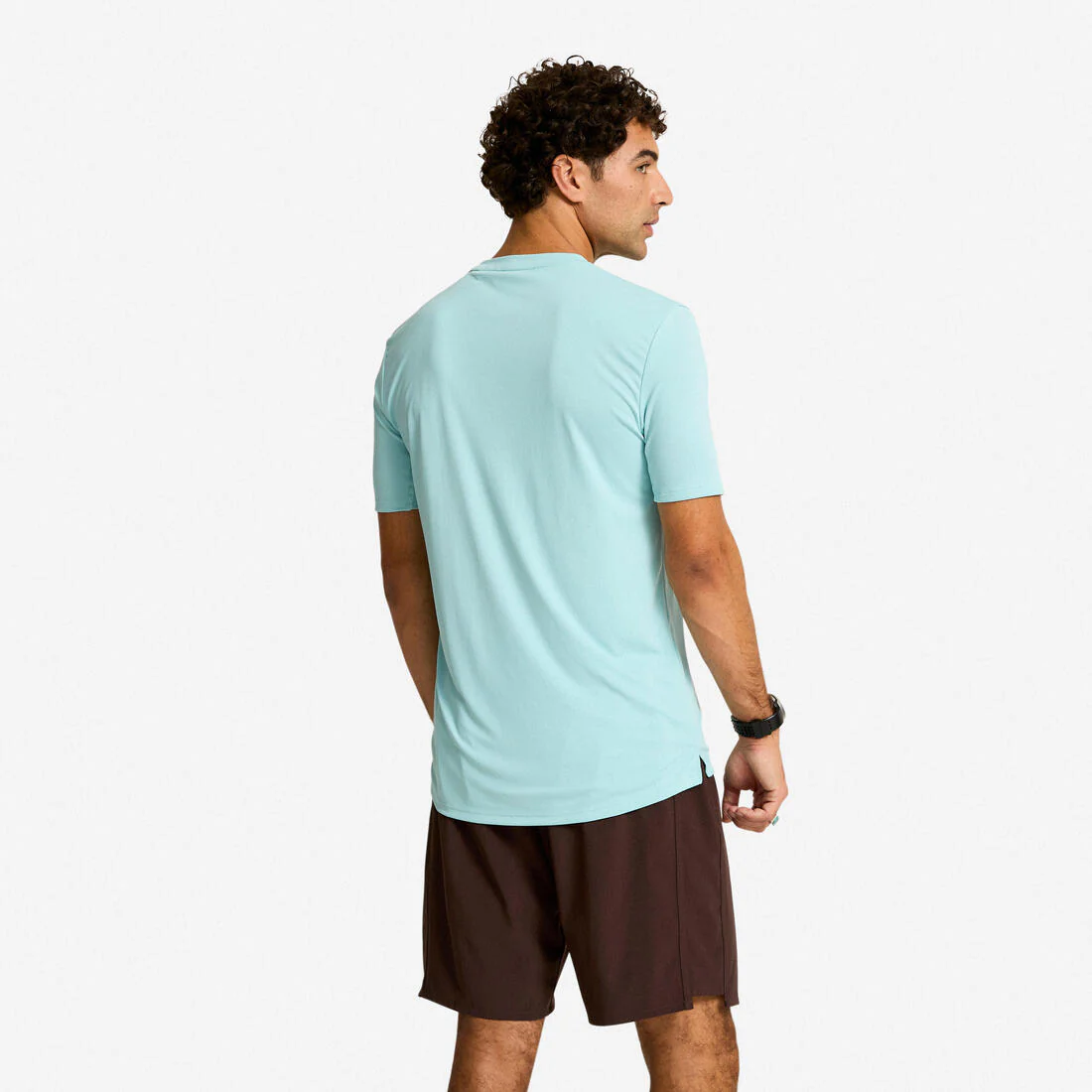 Camiseta Fitness Hombre Negro Humo Manga Corta Cuello Redondo Transpirable - Image 21