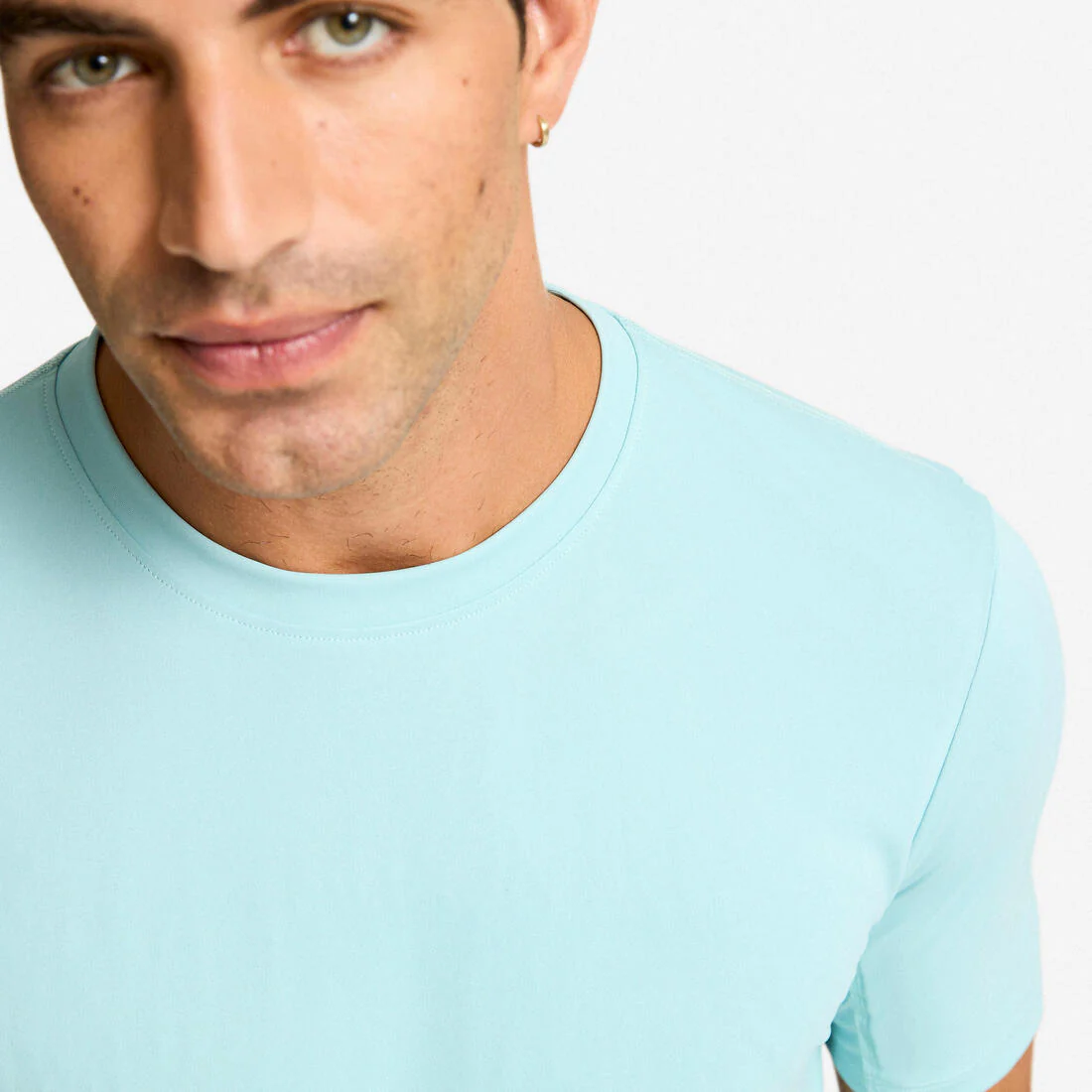 Camiseta Fitness Hombre Negro Humo Manga Corta Cuello Redondo Transpirable - Image 24