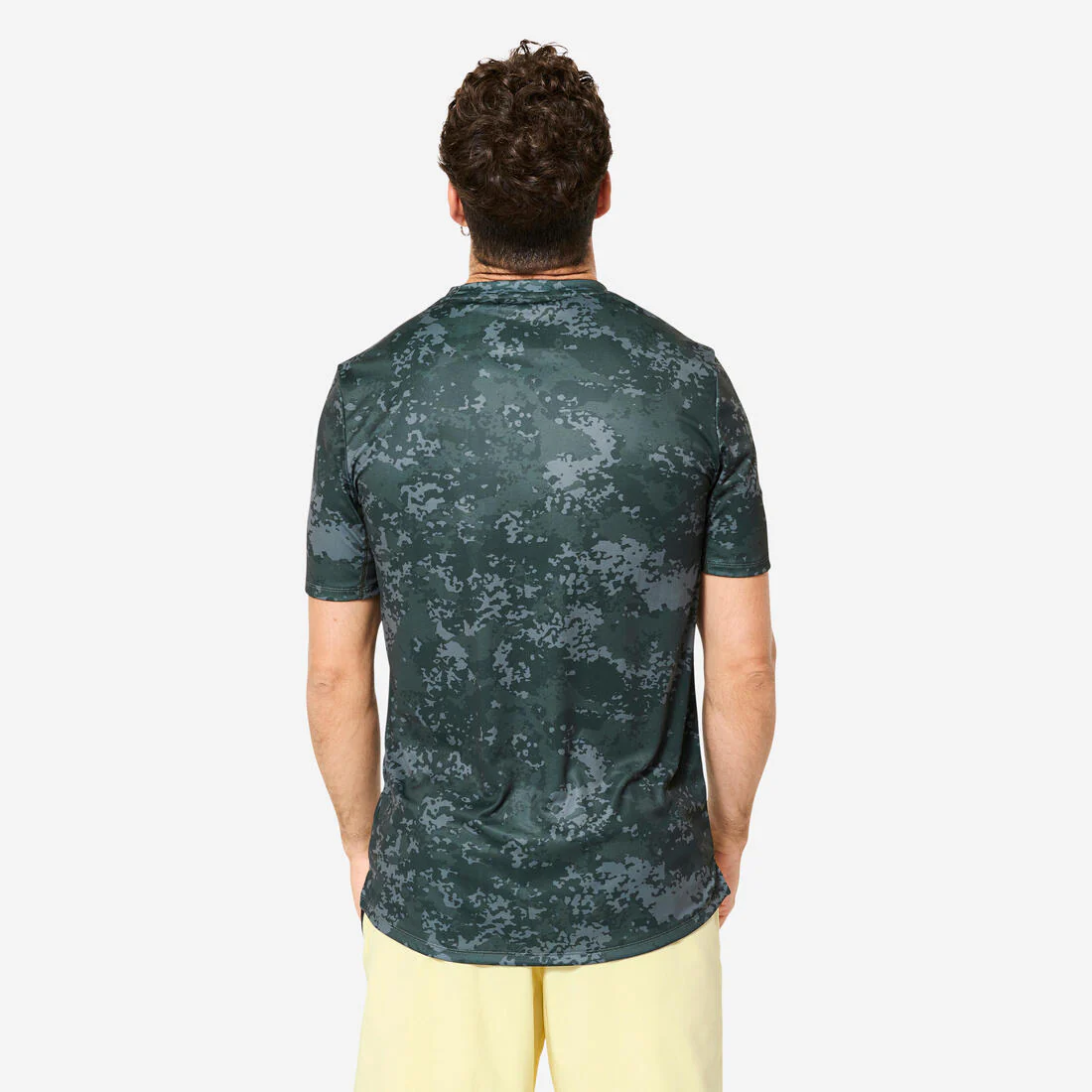 Camiseta Fitness Hombre Negro Humo Manga Corta Cuello Redondo Transpirable - Image 25