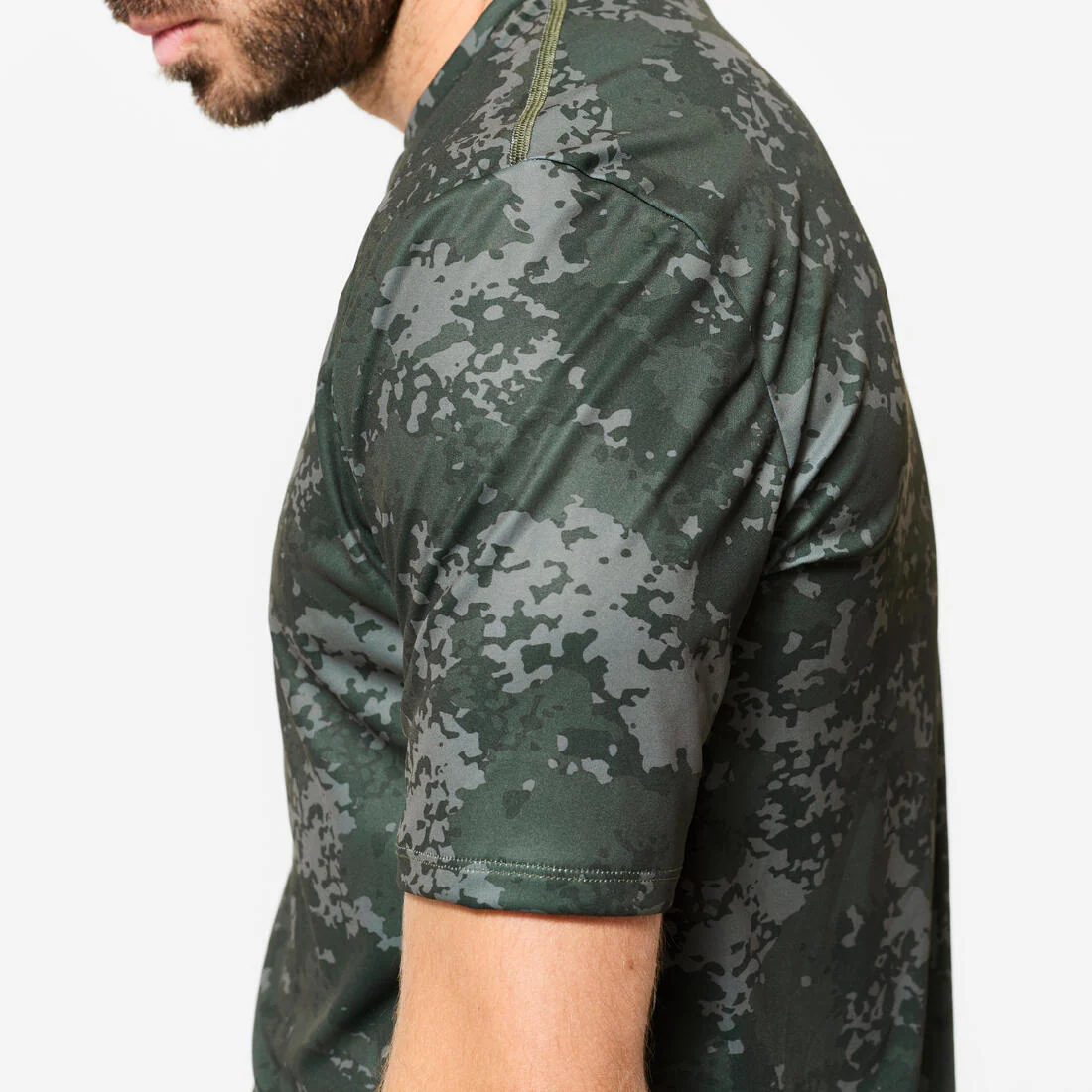 Camiseta Fitness Hombre Negro Humo Manga Corta Cuello Redondo Transpirable - Image 39
