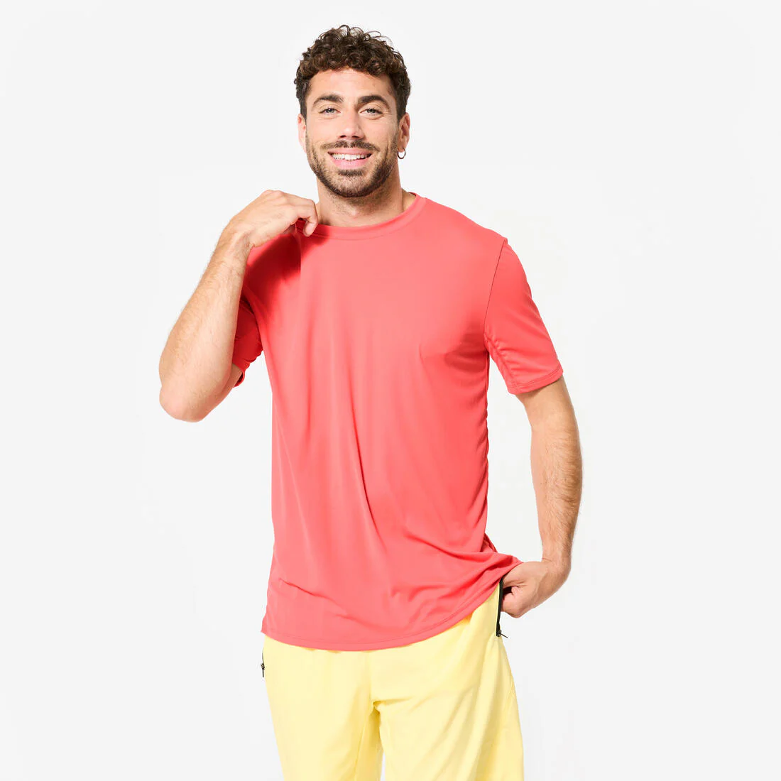 Camiseta Fitness Hombre Negro Humo Manga Corta Cuello Redondo Transpirable - Image 5