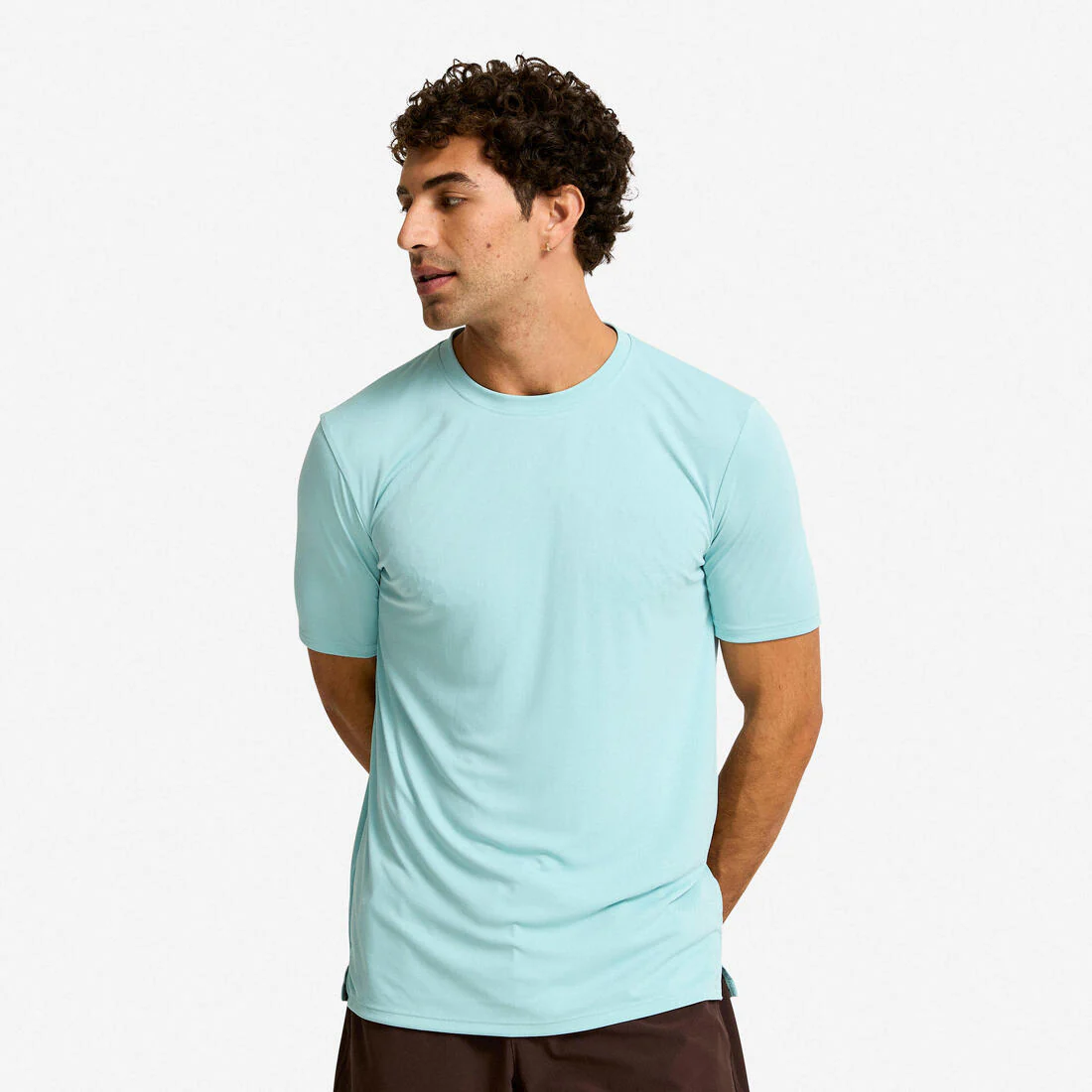 Camiseta Fitness Hombre Negro Humo Manga Corta Cuello Redondo Transpirable - Image 7