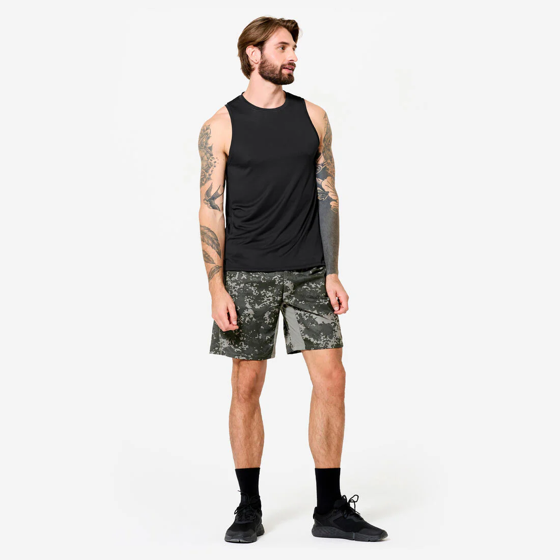 Playera de fitness transpirable sin mangas negra para hombre - Image 3