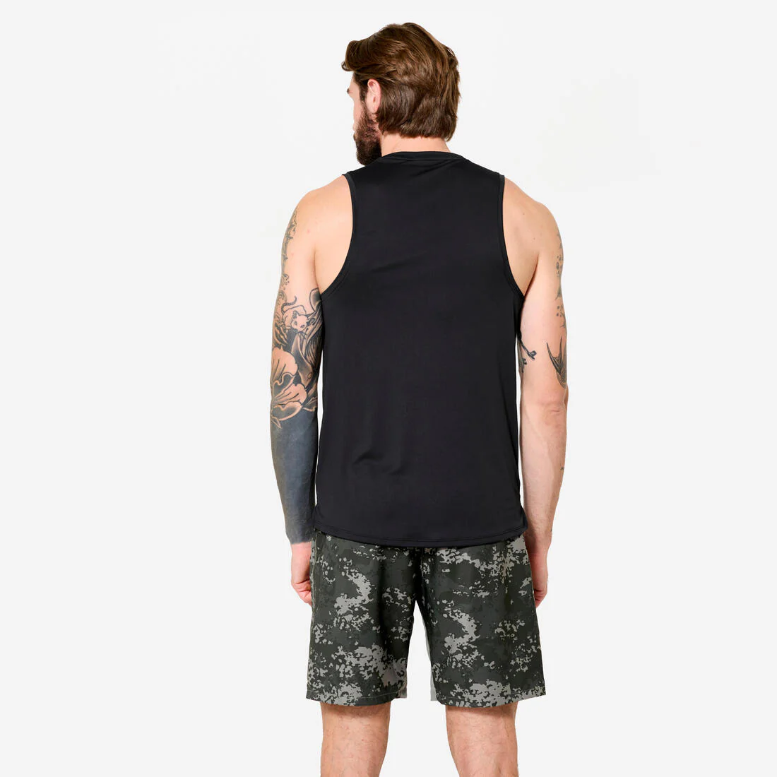 Playera de fitness transpirable sin mangas negra para hombre - Image 7