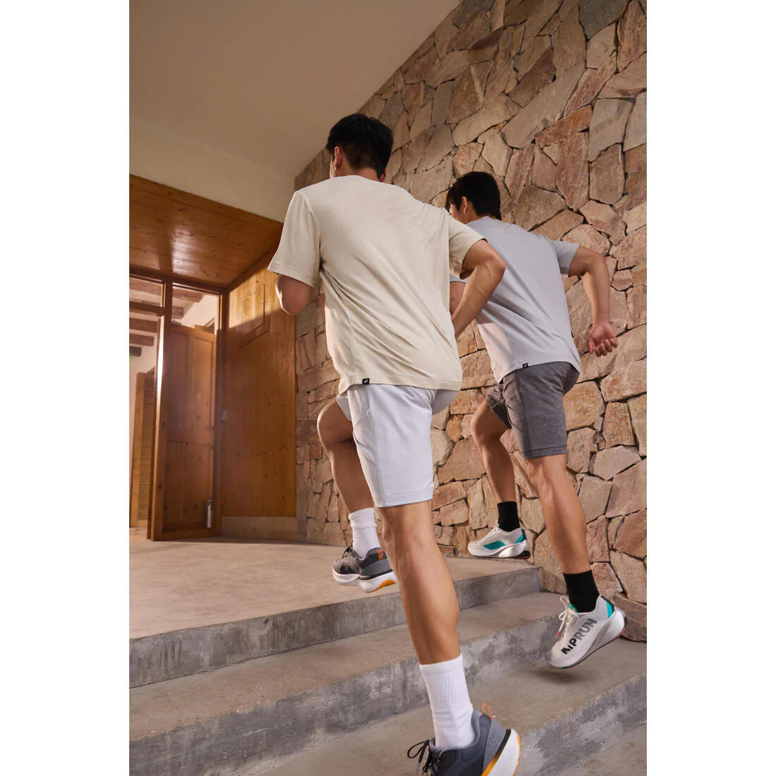 Playera de fitness y entrenamiento azul niebla para hombre Rest Day - Image 17