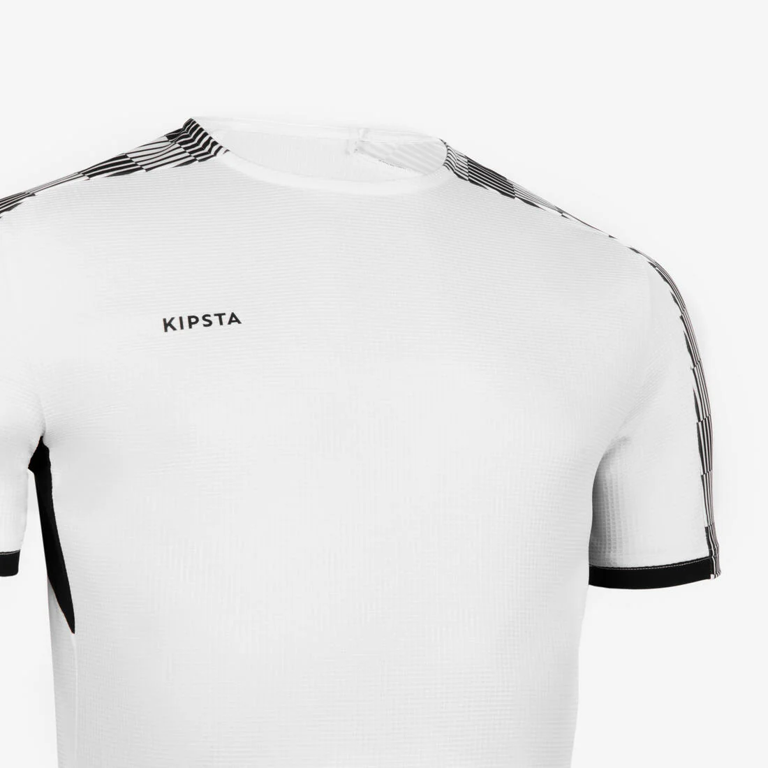 Playera de futbol de manga corta de cuadros blanco con negro Viralto - Image 2