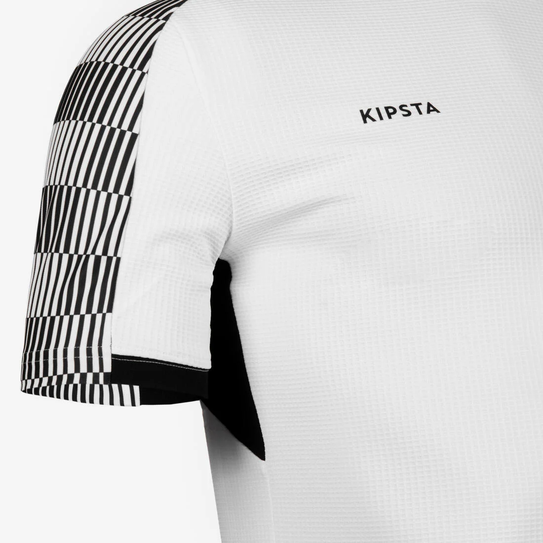 Playera de futbol de manga corta de cuadros blanco con negro Viralto - Image 3