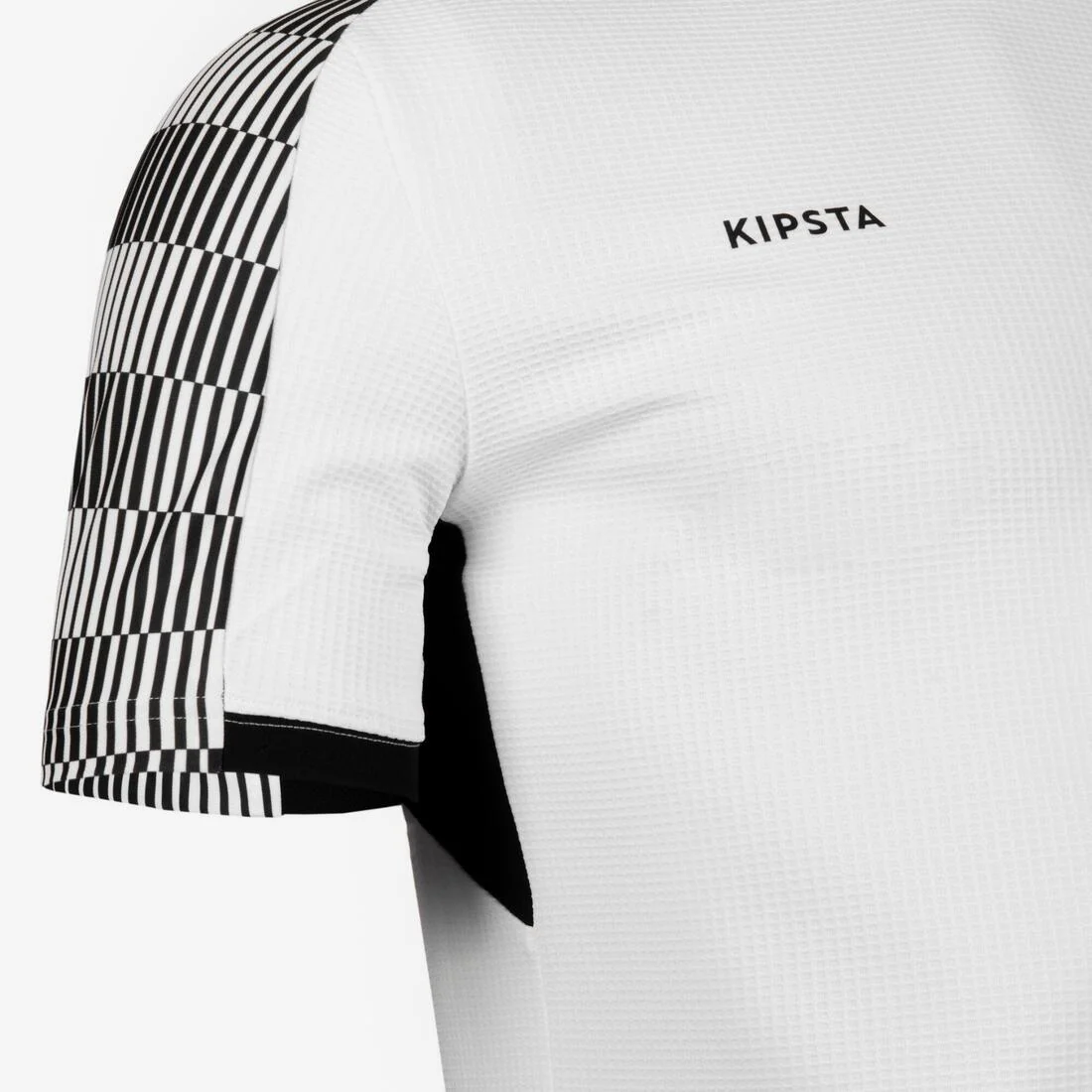 Playera de futbol de manga corta de cuadros blanco con negro Viralto - Image 8
