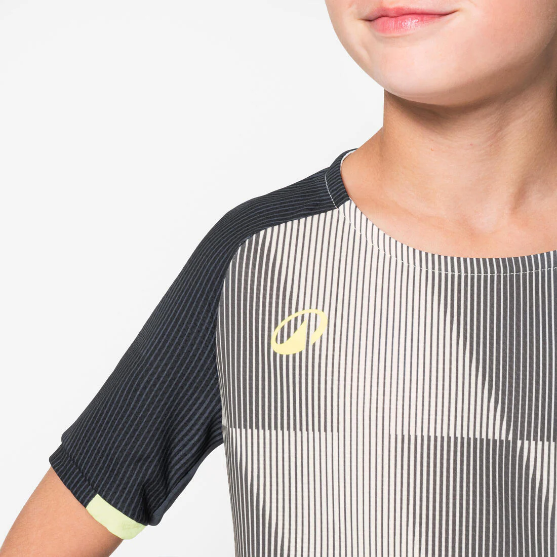 Playera de futbol de manga corta gris, marfil y amarillo para niño Viralto Jr - Image 3