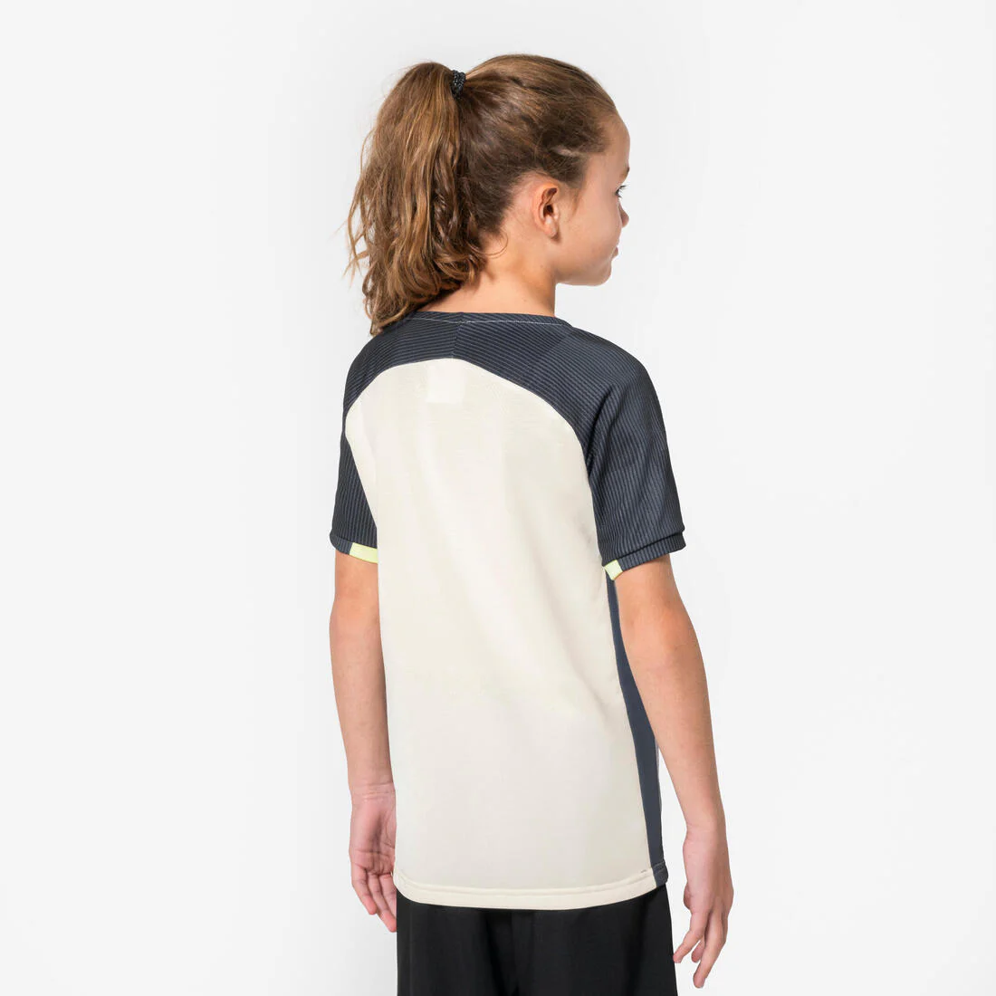 Playera de futbol de manga corta gris, marfil y amarillo para niño Viralto Jr - Image 5