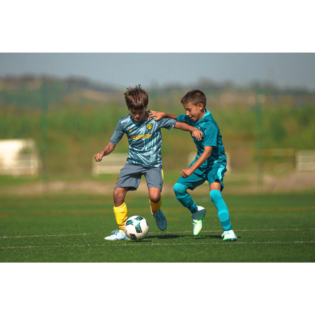 Playera de futbol de rayas azules y violetas con rinoceronte para niños Viralto - Image 14