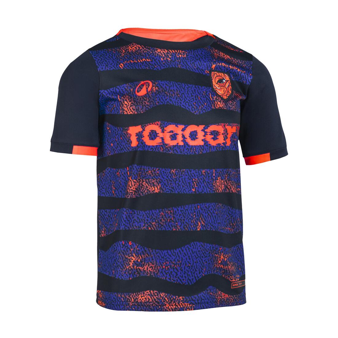 Playera de futbol de rayas azules y violetas con rinoceronte para niños Viralto - Image 20