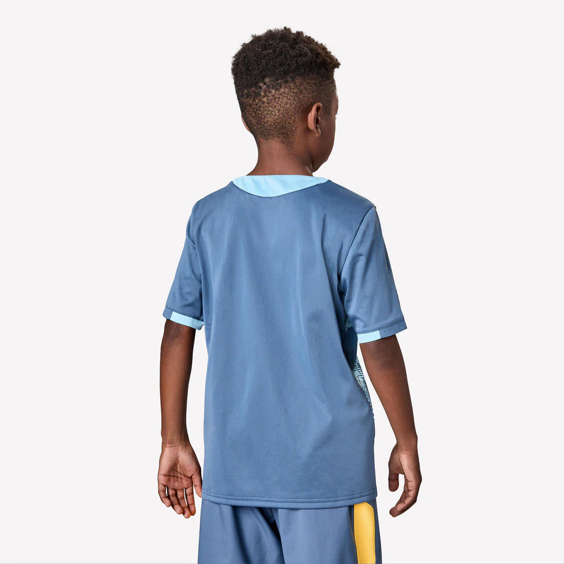 Playera de futbol de rayas azules y violetas con rinoceronte para niños Viralto - Image 21