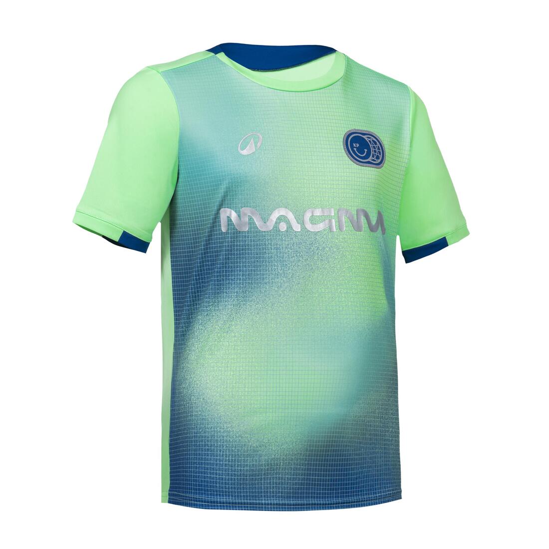 Playera de futbol de rayas azules y violetas con rinoceronte para niños Viralto - Image 26