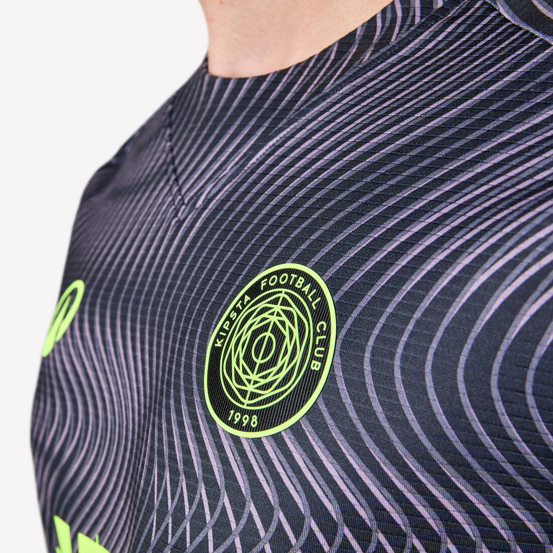 Playera de futbol negra con amarillo fluorescente para adulto Viralto II Wavy - Image 21