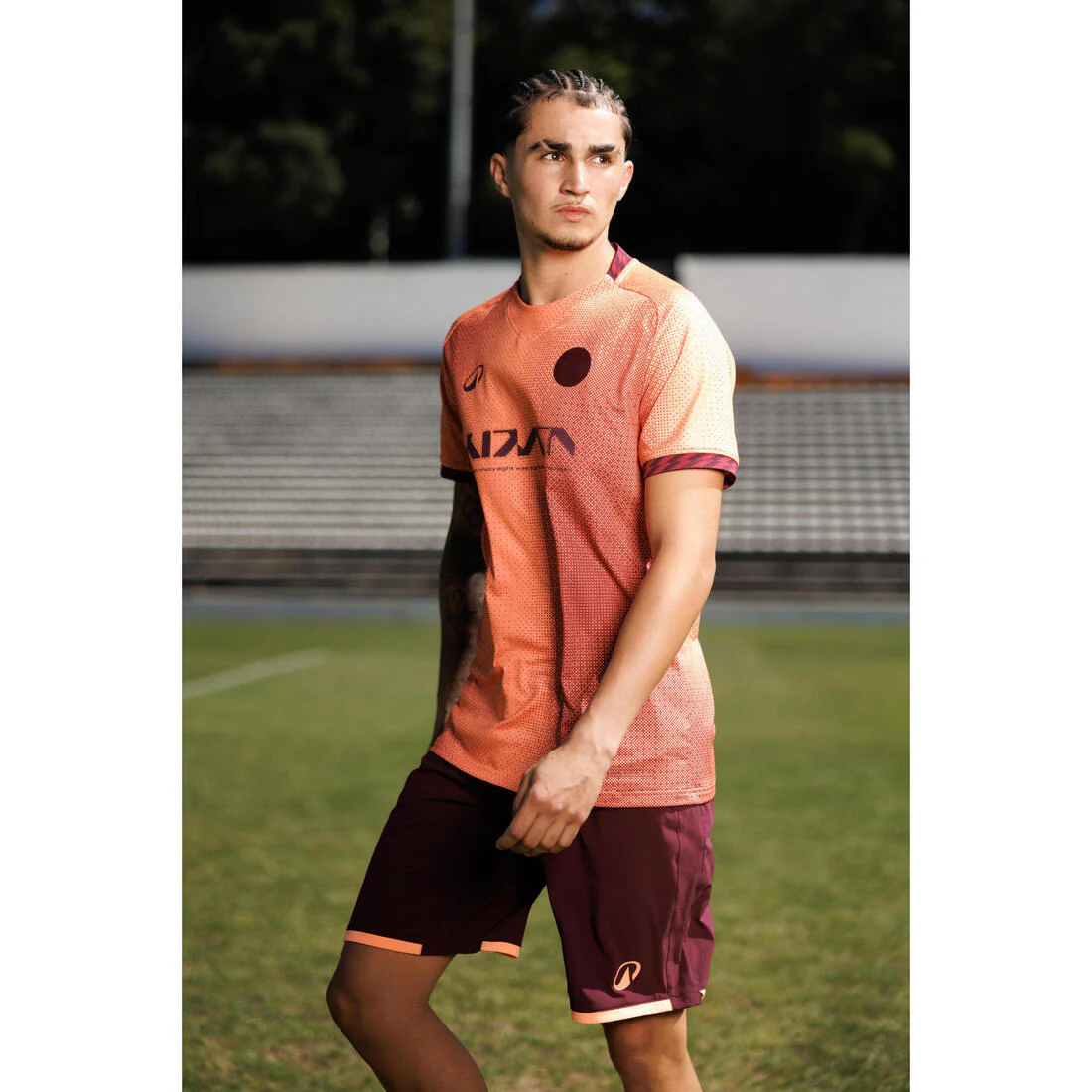 Playera de futbol negra con amarillo fluorescente para adulto Viralto II Wavy - Image 30