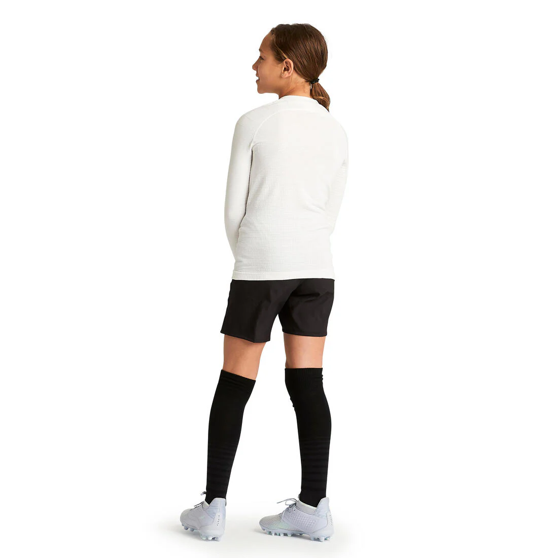 Playera de futbol térmica interior de manga larga negra para niño Keepdry 500 - Image 18