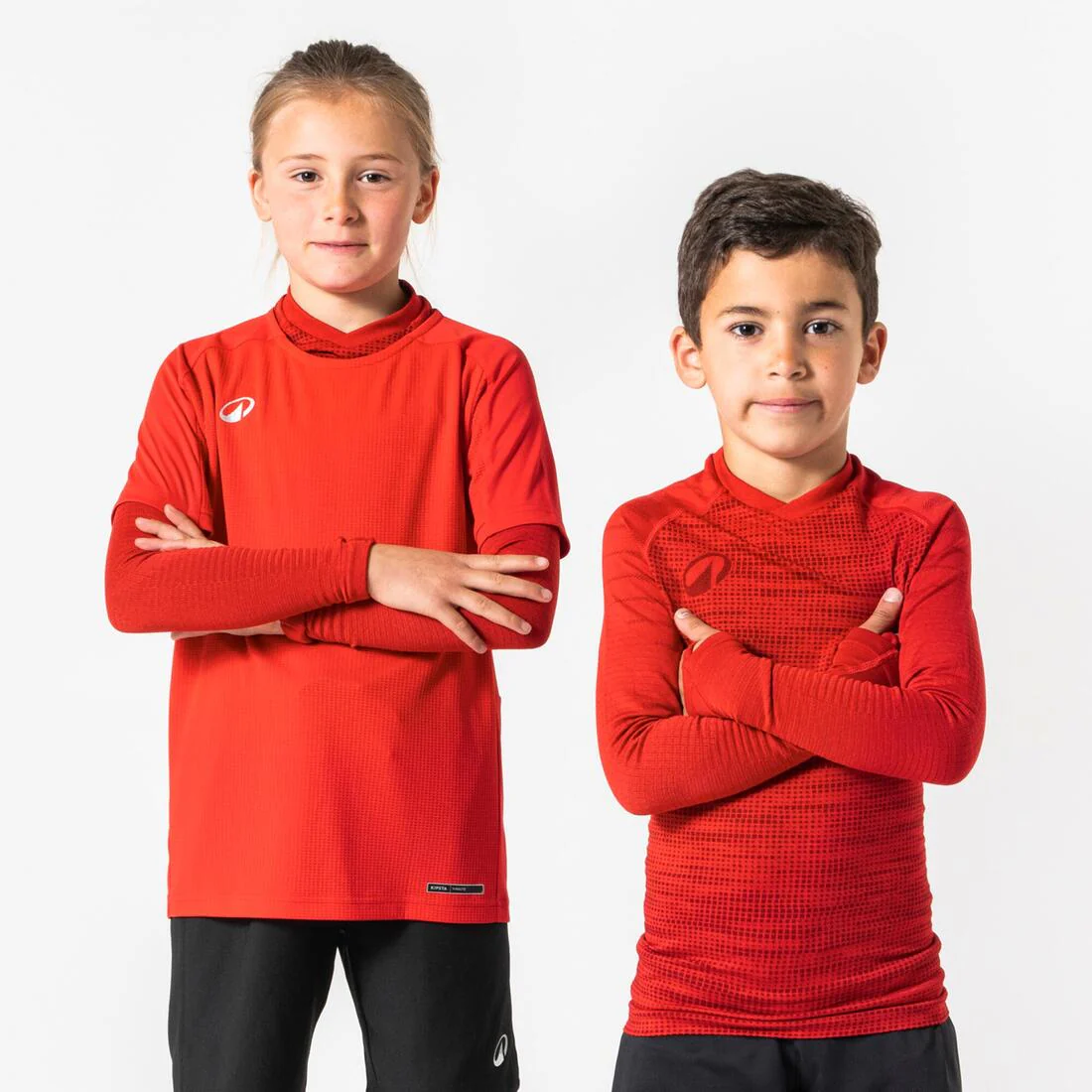 Playera de futbol térmica interior de manga larga negra para niño Keepdry 500 - Image 3