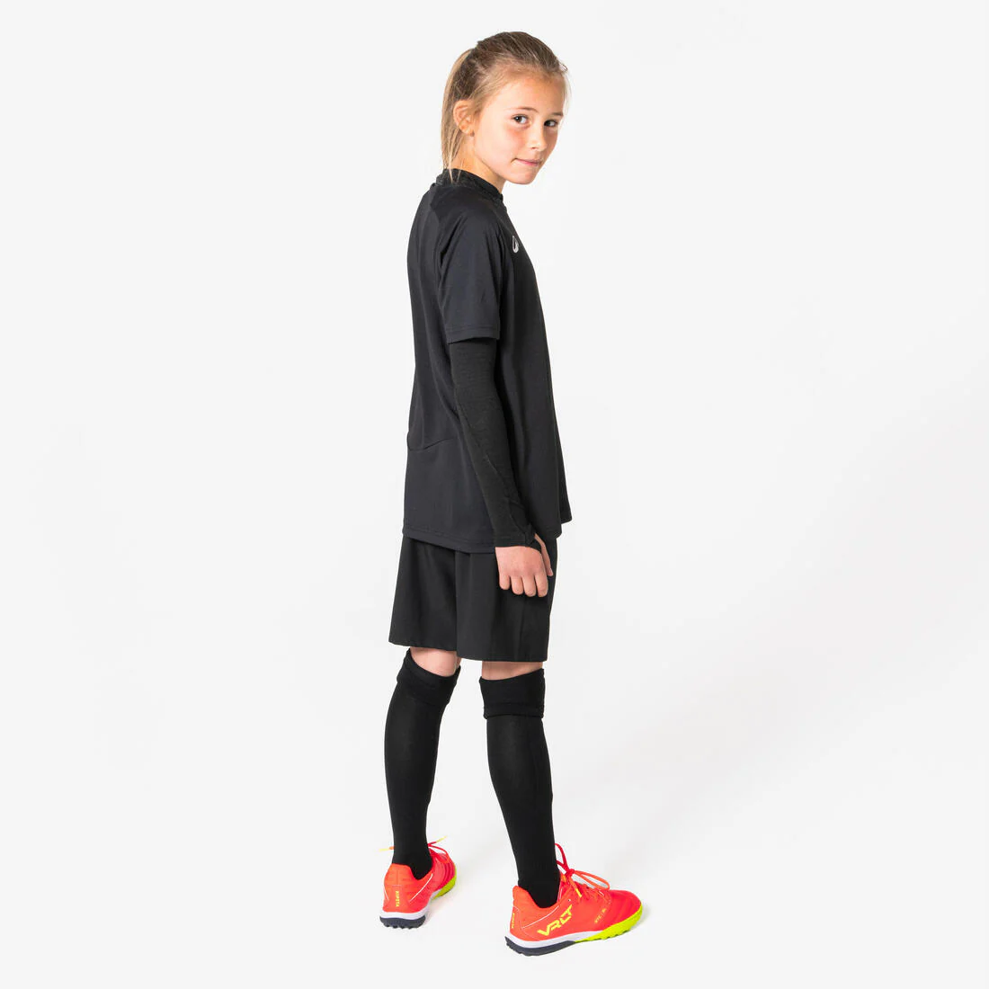 Playera de futbol térmica interior de manga larga negra para niño Keepdry 500 - Image 33