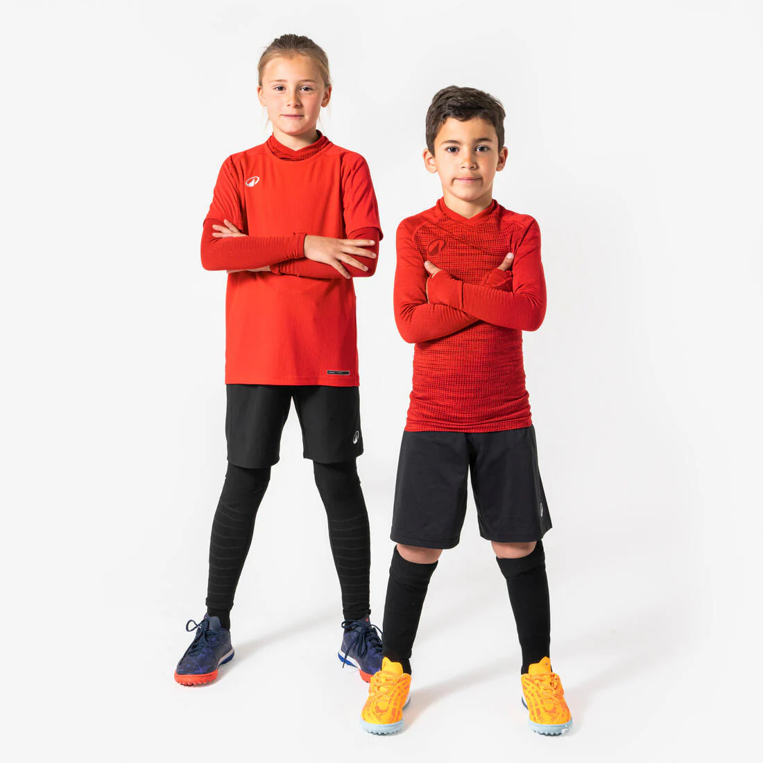 Playera de futbol térmica interior de manga larga negra para niño Keepdry 500 - Image 34