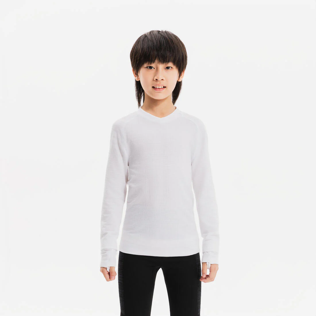 Playera de futbol térmica interior de manga larga negra para niño Keepdry 500 - Image 7