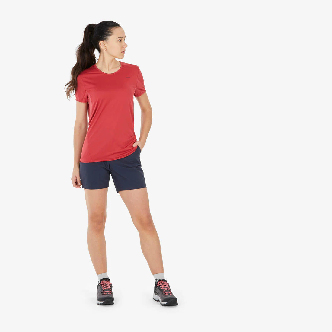 Playera de manga corta de senderismo en montaña para mujer MH100 - Image 5