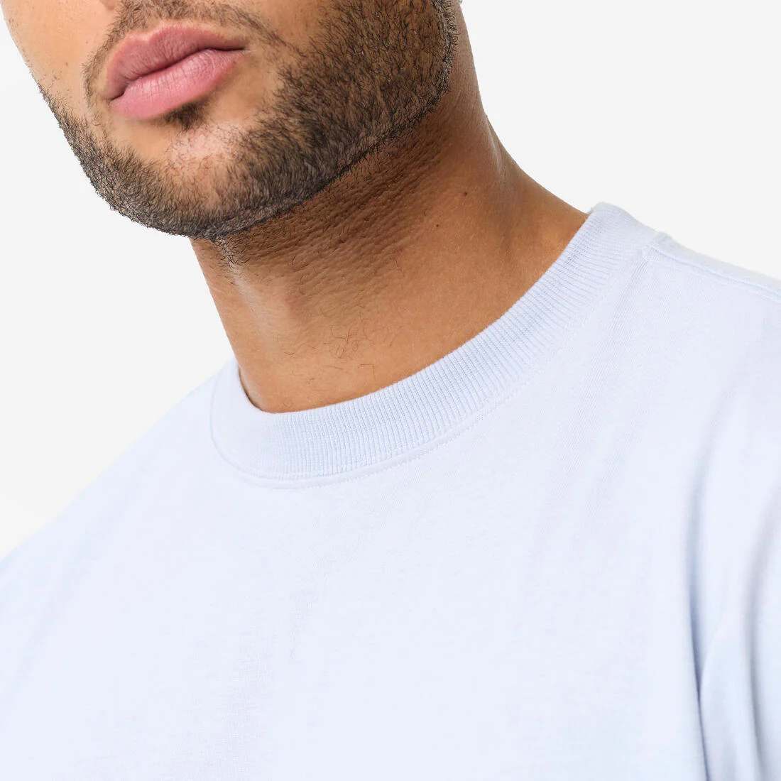 Playera de musculación de corte ancho azul claro para hombre - Image 5