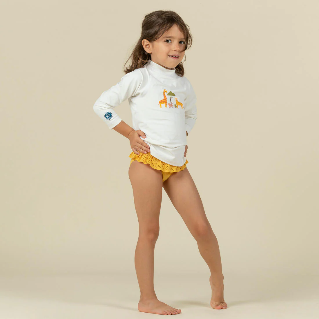 Playera de natación anti-UV de manga larga con estampado de sabana para bebé - Image 9