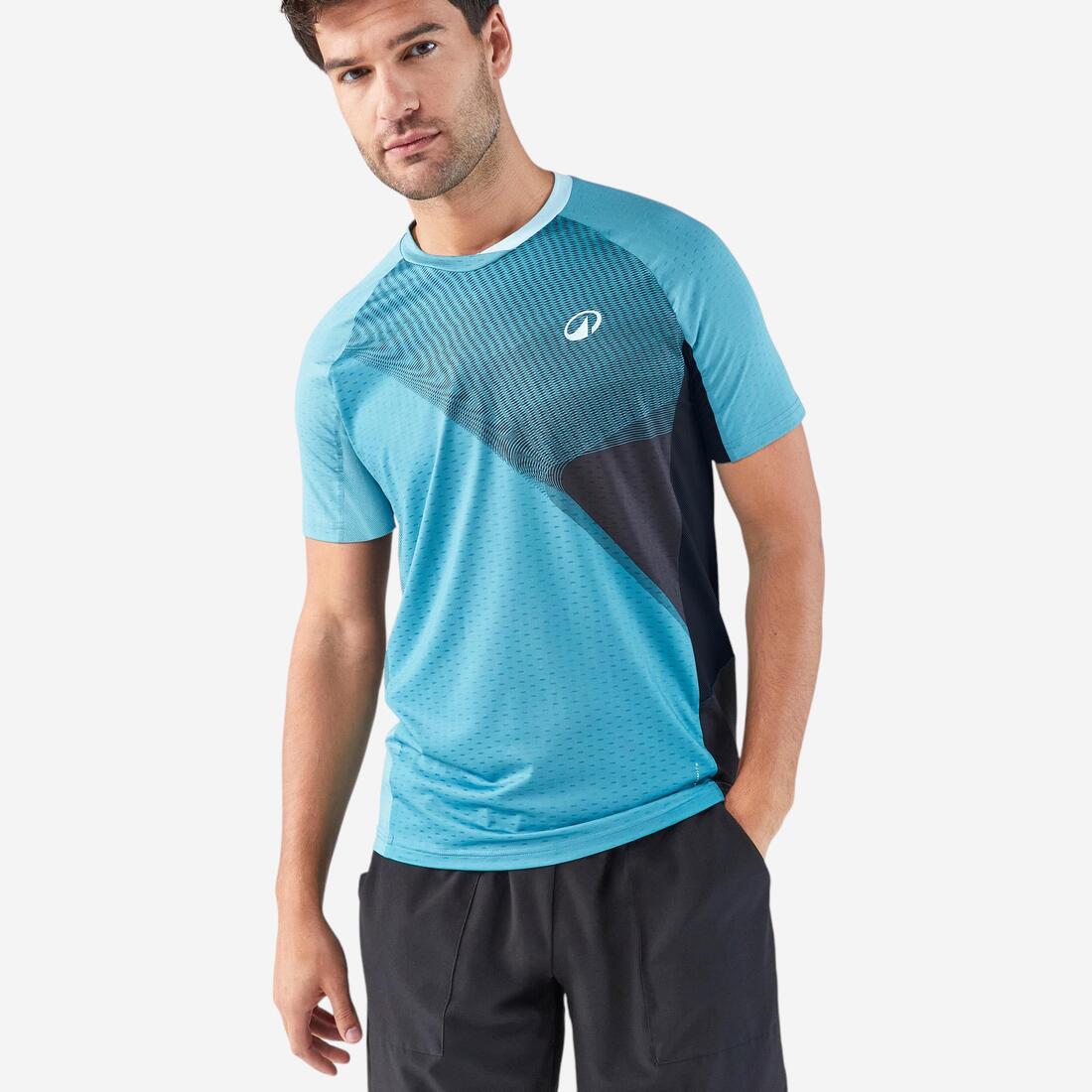 Playera de pádel de manga corta técnica azul con para hombre Kuikma 900 - Image 2