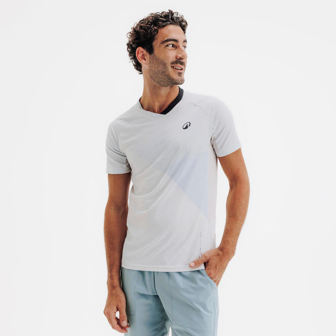 Playera de pádel de manga corta técnica azul con para hombre Kuikma 900 - Image 3