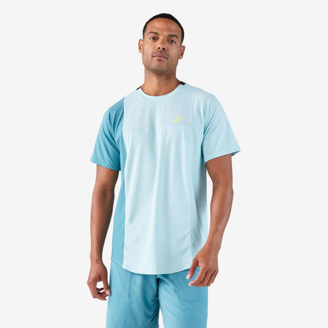 Playera de pádel transpirable de manga corta azul para hombre Dry