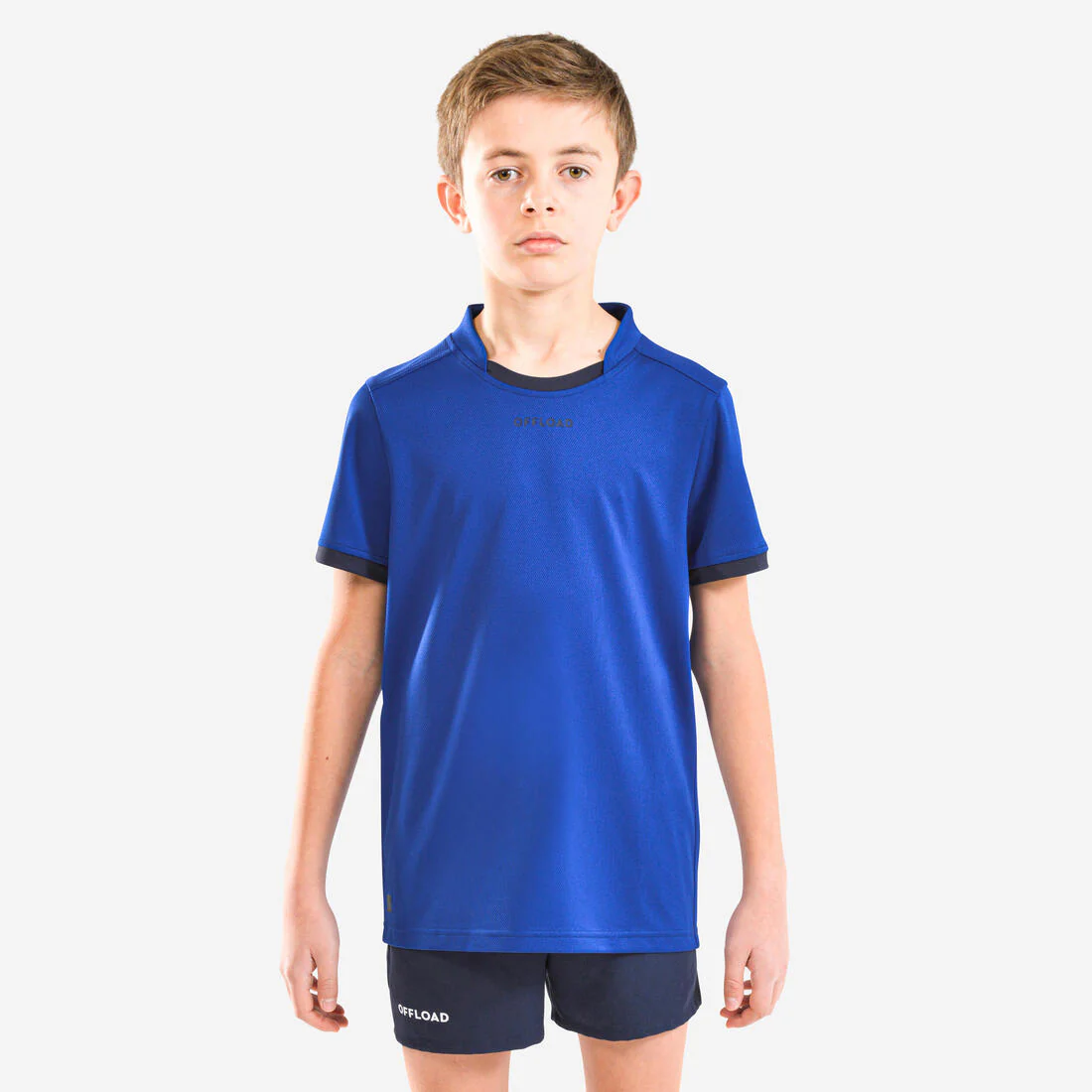 Playera de rugby manga corta Offload R100 azul - Image 4