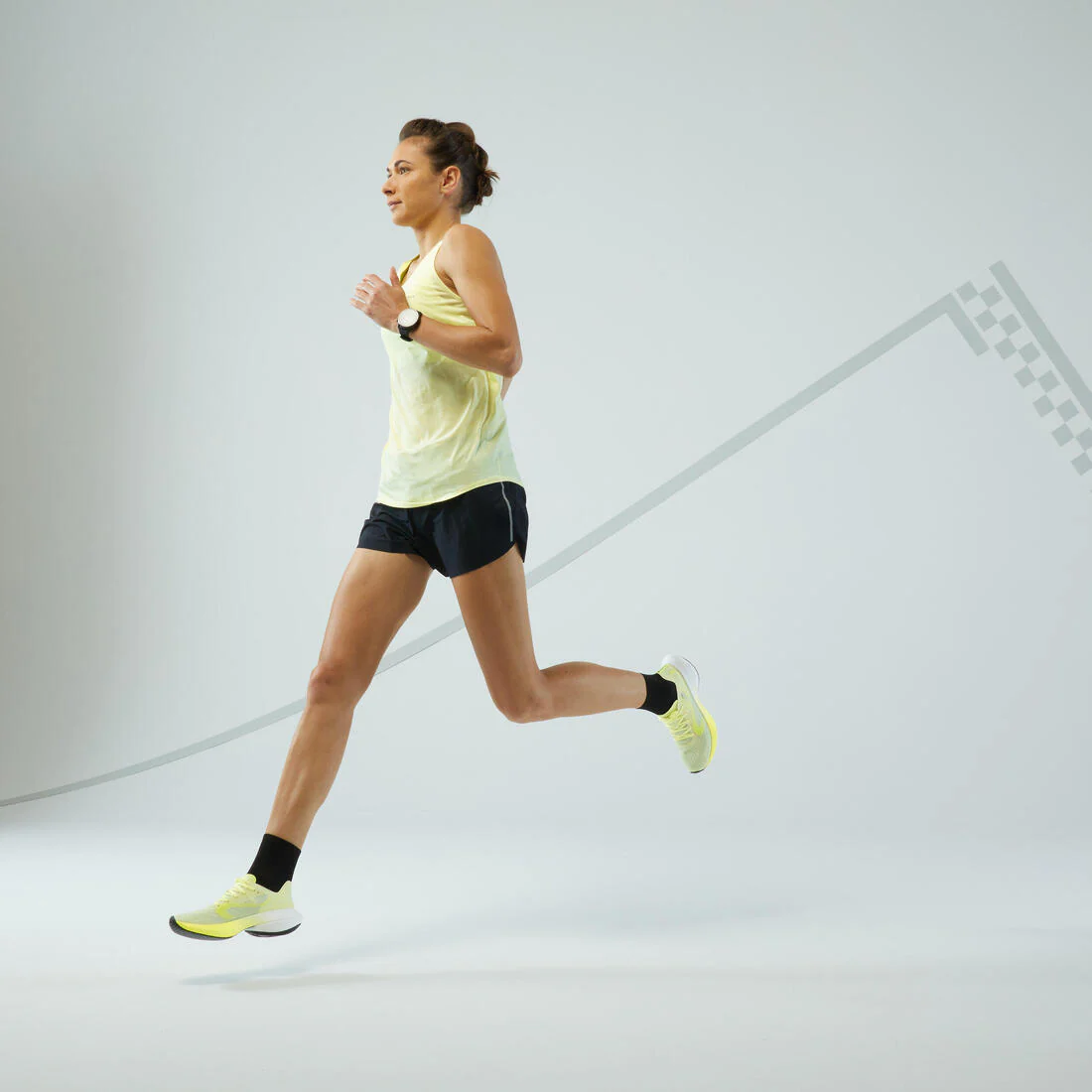 Playera de running amarilla para mujer Kiprun Run 500 Confort - Image 4