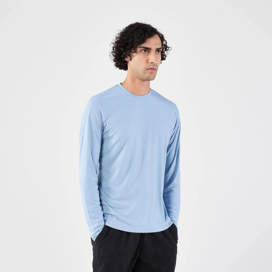 Playera de running de manga larga anti-UV negra para hombre Kiprun Dry 500 - Image 2