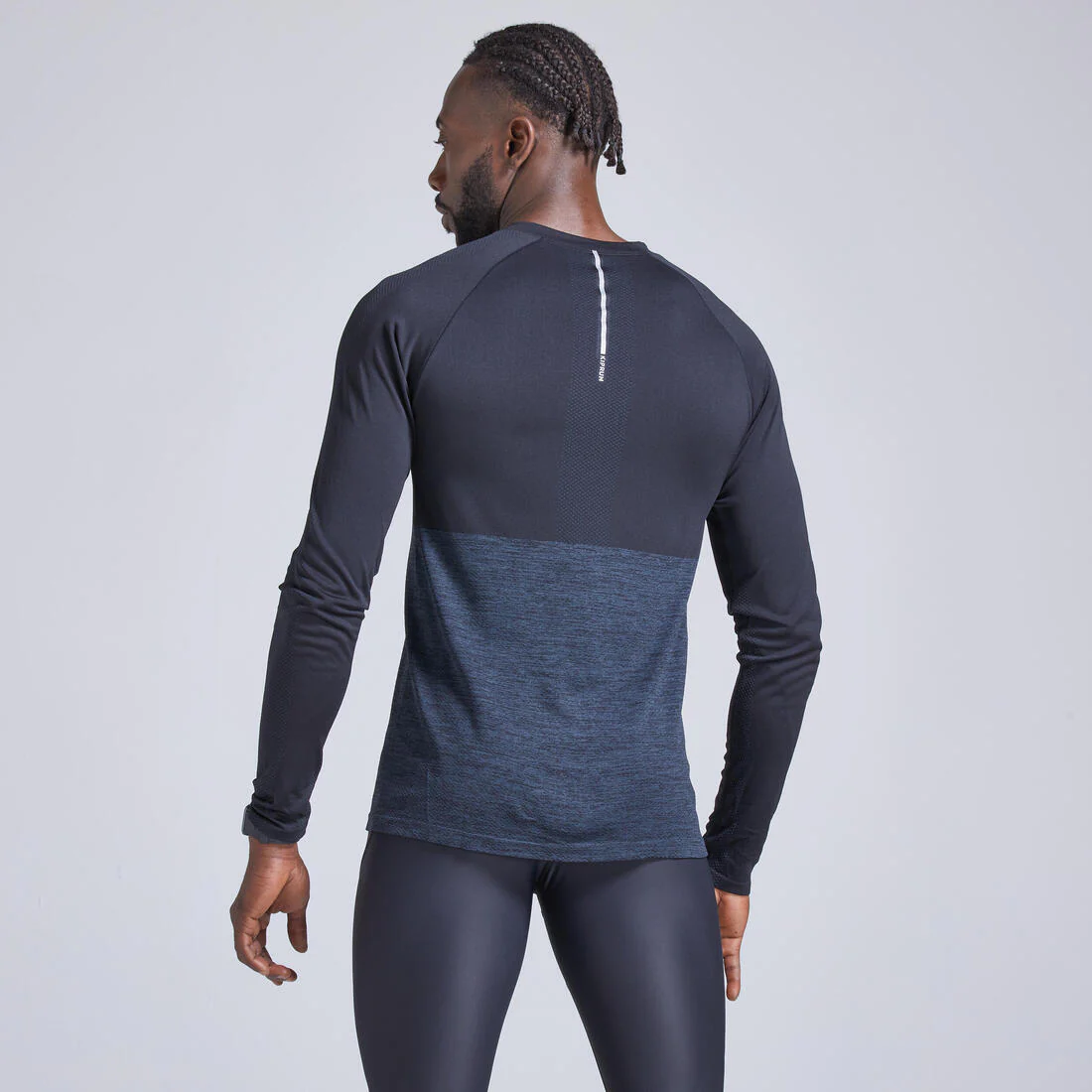 Playera de running manga larga Hombre - KIPRUN Run 500 Sin costuras negro