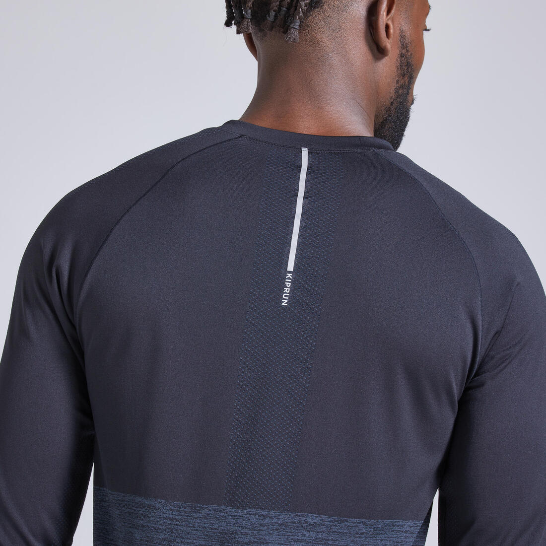 Playera de running manga larga Hombre - KIPRUN Run 500 Sin costuras negro - Image 2
