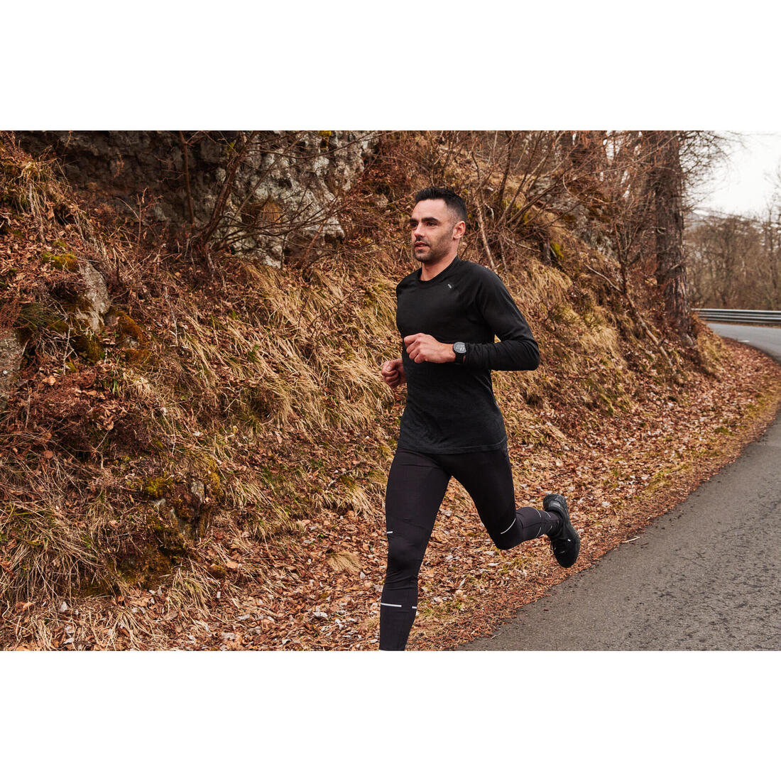 Playera de running manga larga Hombre - KIPRUN Run 500 Sin costuras negro - Image 6