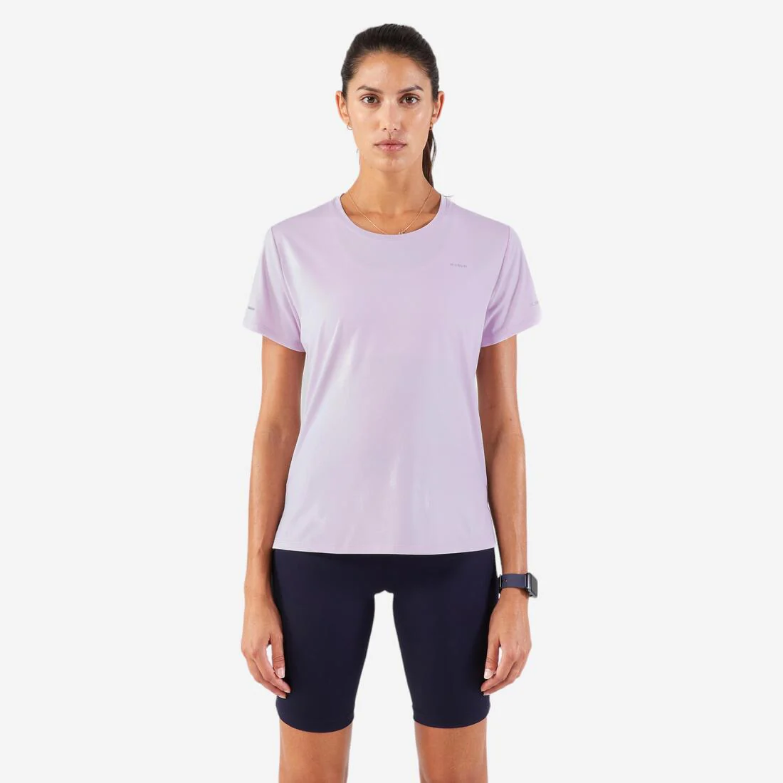 Playera de running transpirable malva para mujer Kiprun Run 500 Dry