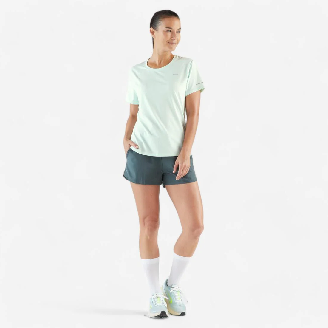 Playera de running transpirable malva para mujer Kiprun Run 500 Dry - Image 4