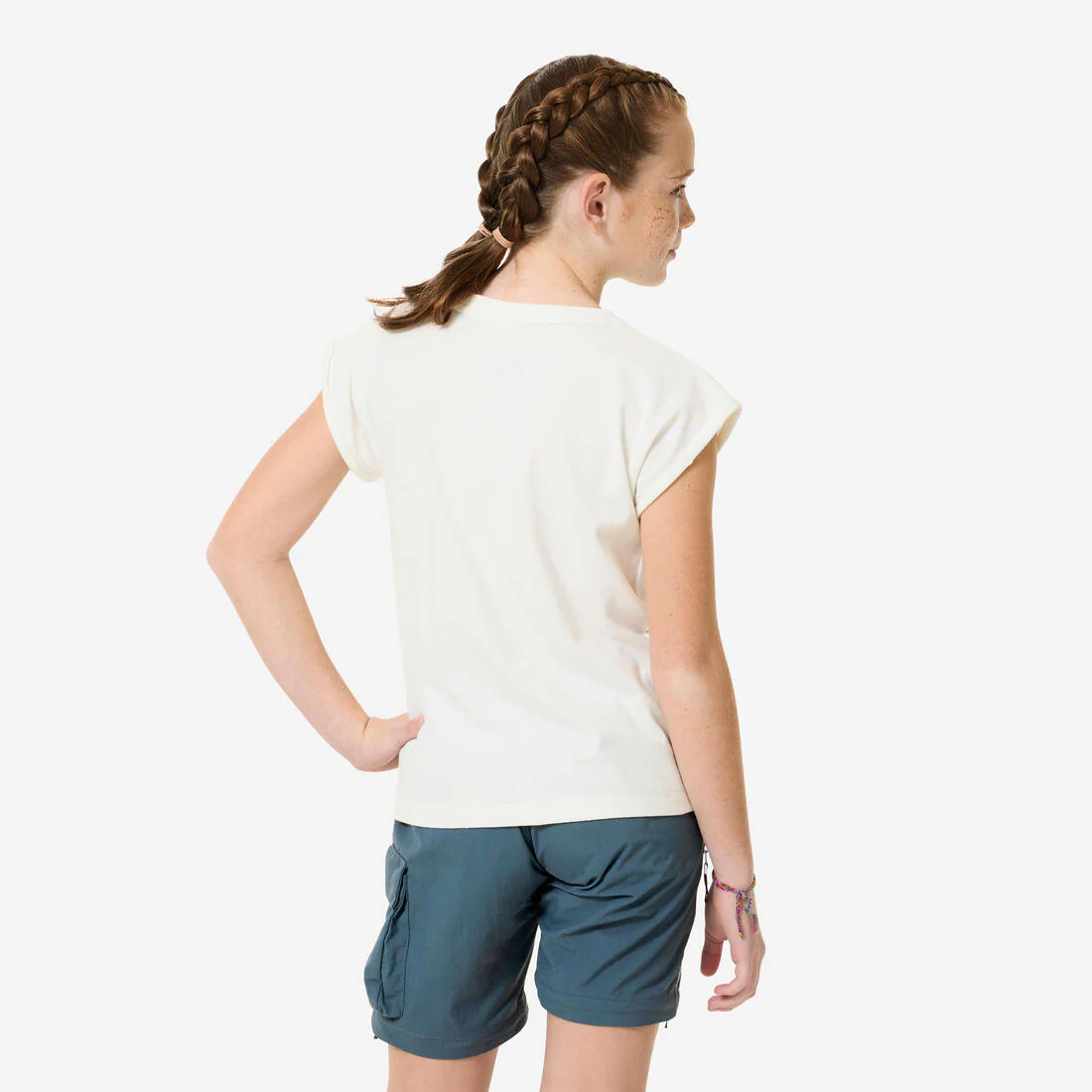Playera de senderismo blanca para niños de 7 a 15 años NH100 Twin - Image 3