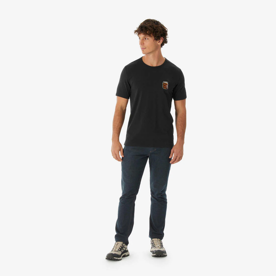 Playera de senderismo de manga corta negra para hombre NH100 - Image 10