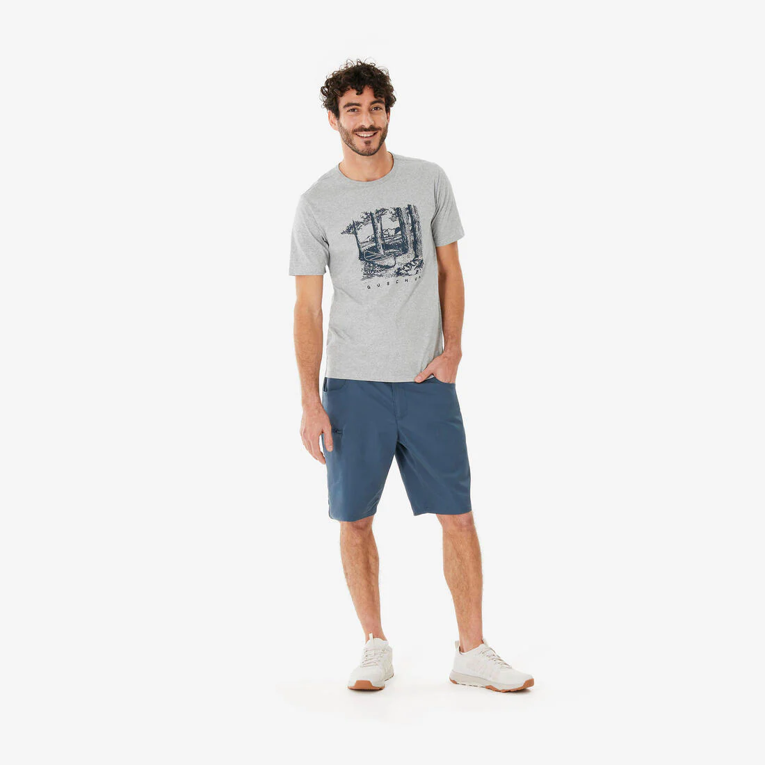 Playera de senderismo de manga corta negra para hombre NH100 - Image 12