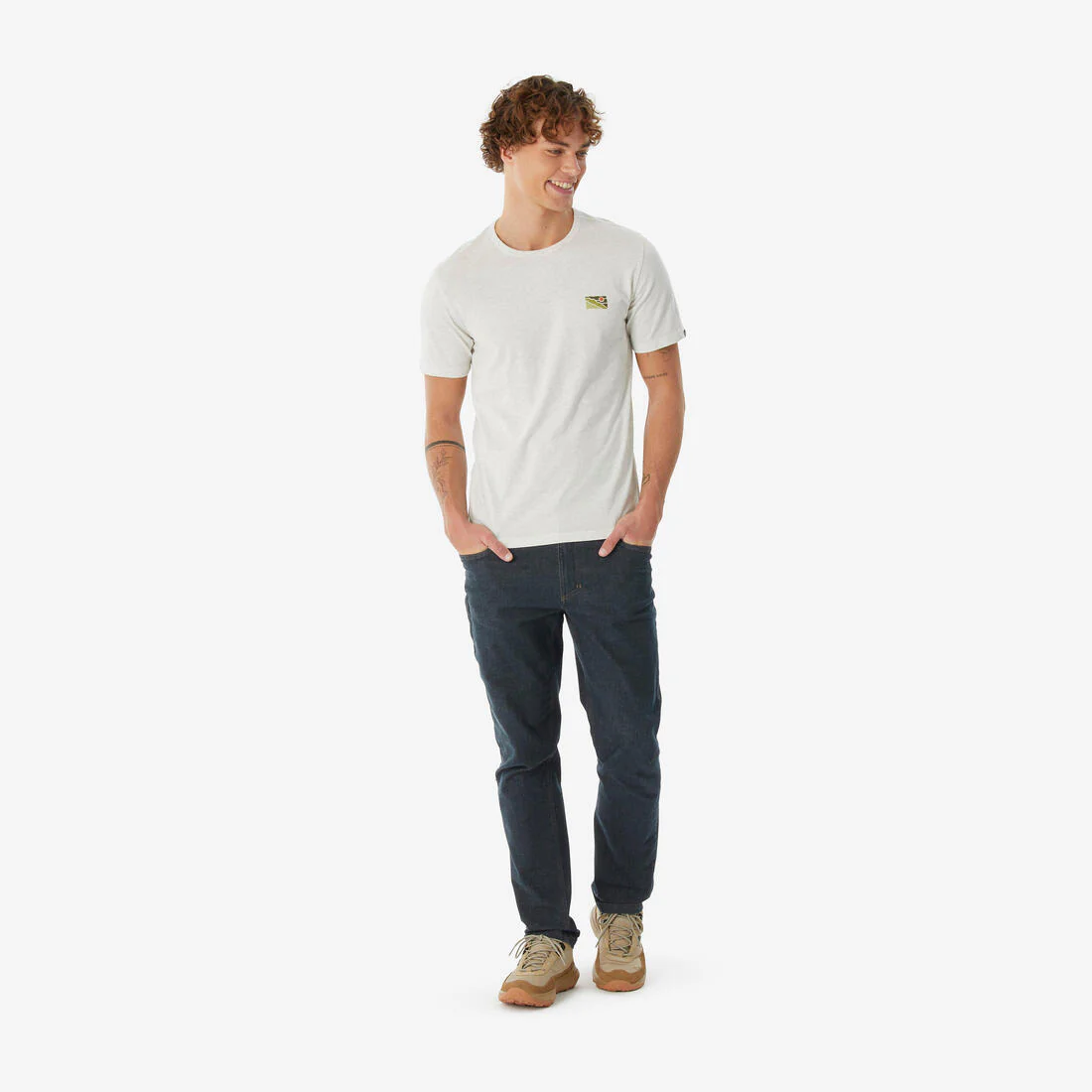 Playera de senderismo de manga corta negra para hombre NH100 - Image 14