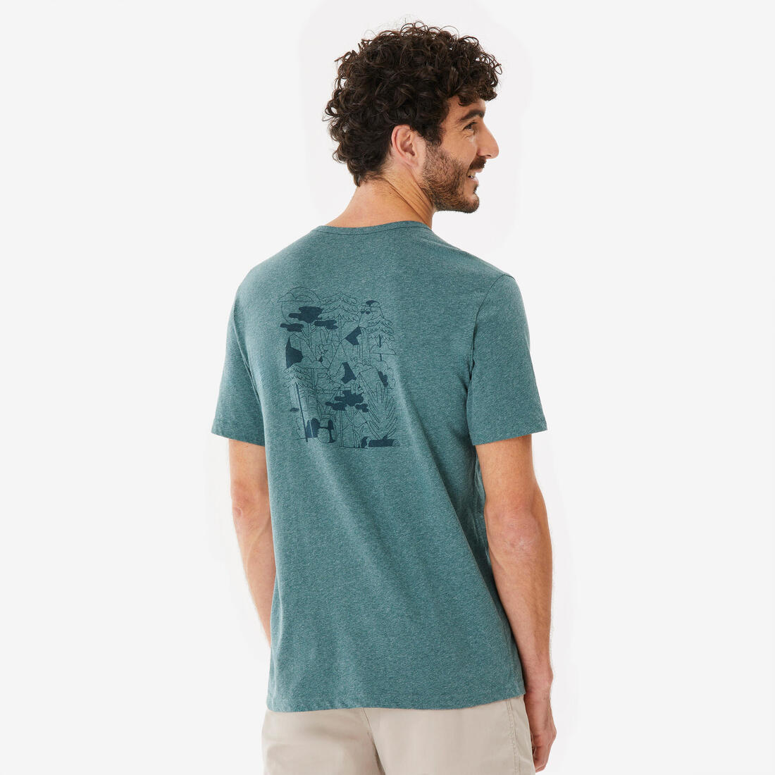 Playera de senderismo de manga corta negra para hombre NH100 - Image 24