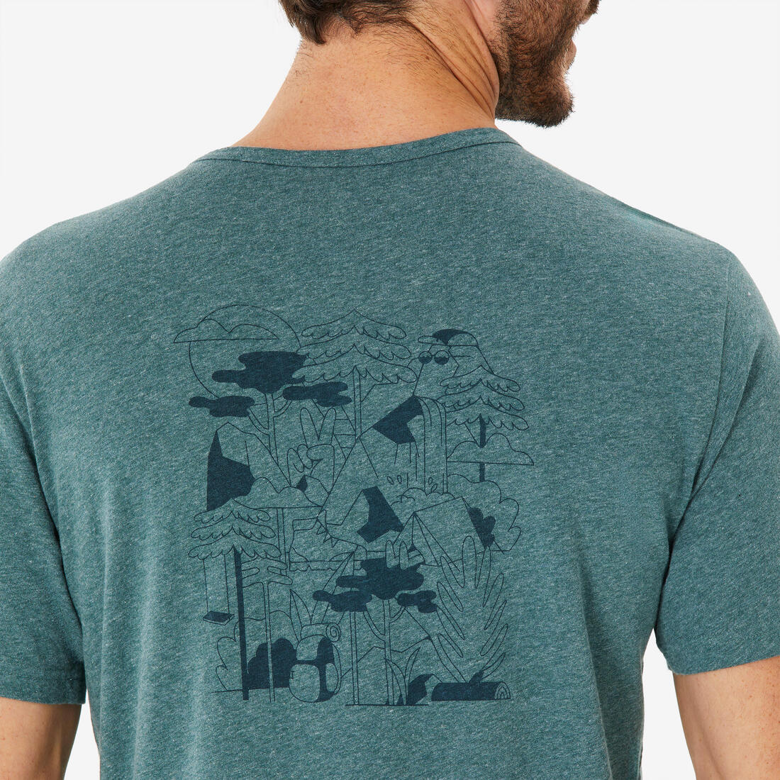 Playera de senderismo de manga corta negra para hombre NH100 - Image 28