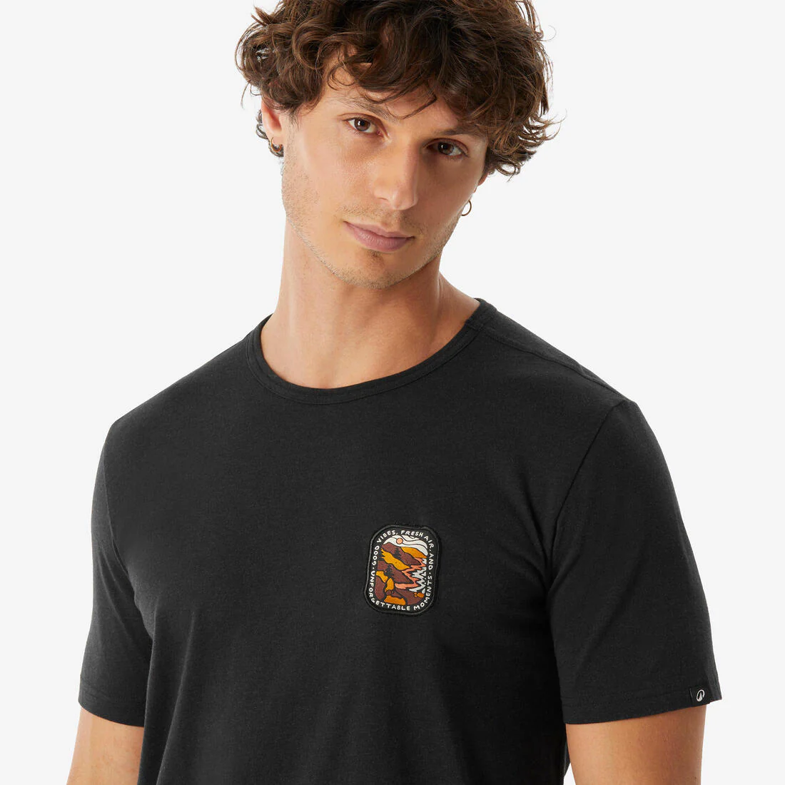Playera de senderismo de manga corta negra para hombre NH100 - Image 32