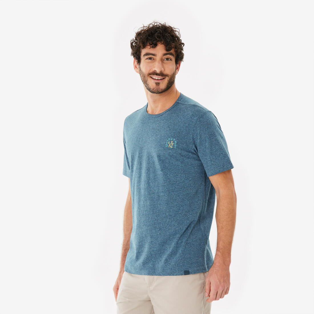 Playera de senderismo de manga corta negra para hombre NH100 - Image 4