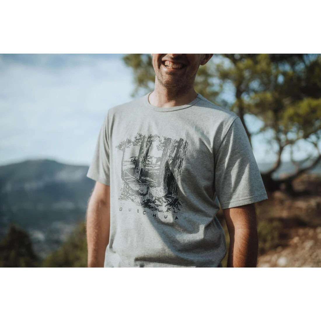 Playera de senderismo de manga corta negra para hombre NH100 - Image 42