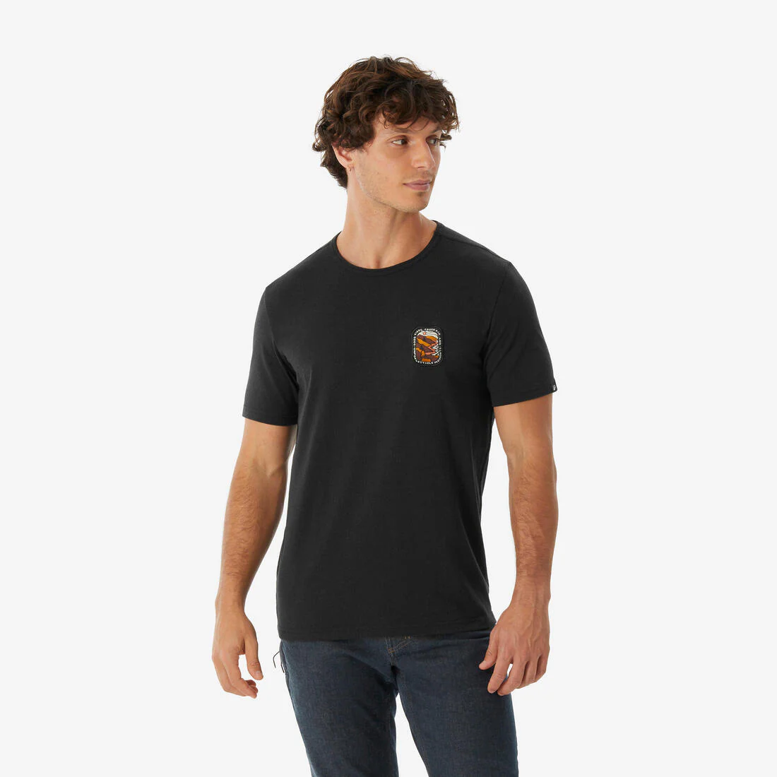Playera de senderismo de manga corta negra para hombre NH100 - Image 5