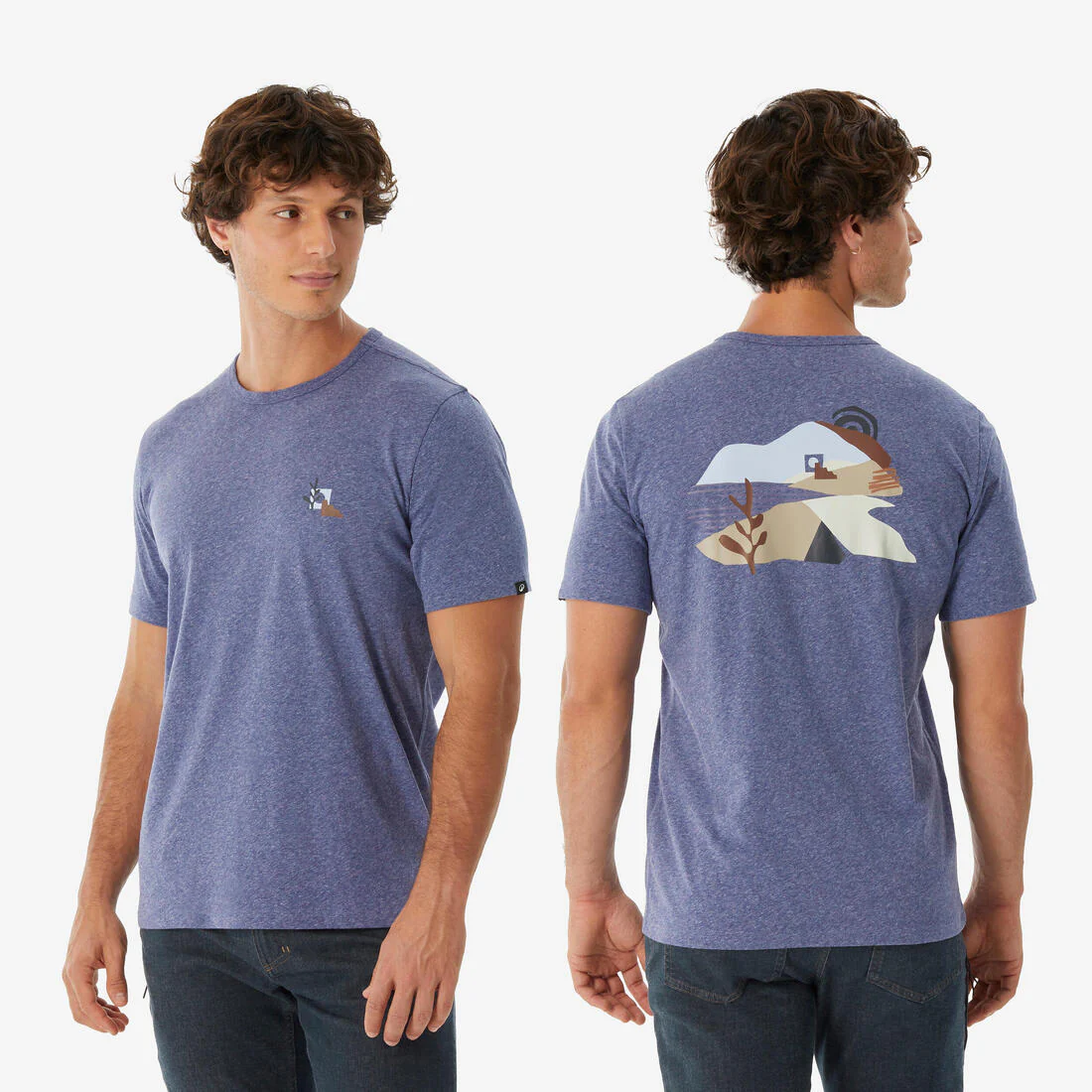 Playera de senderismo de manga corta negra para hombre NH100 - Image 6